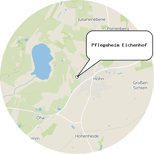 Kartenausschnitt für die Firma Pflegeheim Eichenhof