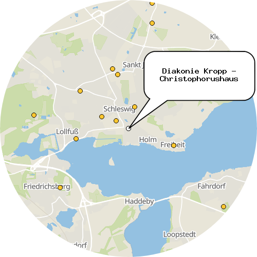 Kartenausschnitt für die Firma Diakonie Kropp - Christophorushaus