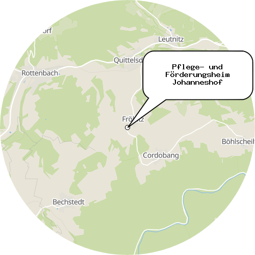 Kartenausschnitt für die Firma Pflege- und Förderungsheim Johanneshof