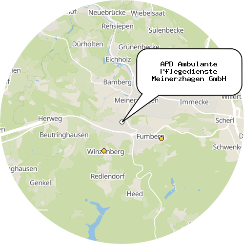 Kartenausschnitt für die Firma APD Ambulante Pflegedienste Meinerzhagen GmbH
