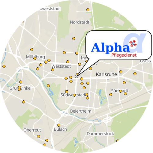 Kartenausschnitt für die Firma APK Pflegedienst GmbH