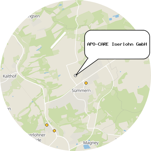 Kartenausschnitt für die Firma APO-CARE Iserlohn GmbH
