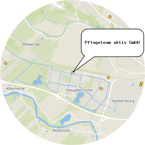 Kartenausschnitt für die Firma Pflegeteam aktiv GmbH