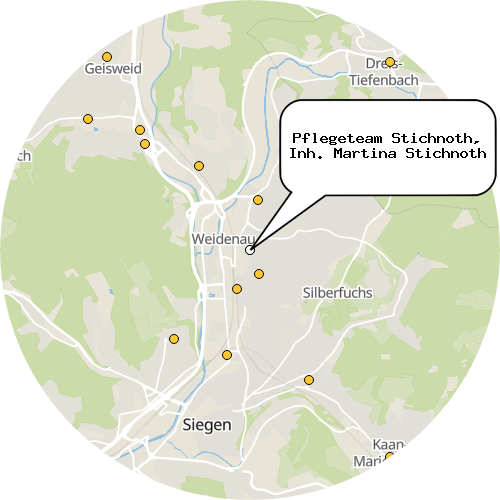 Kartenausschnitt für die Firma Pflegeteam Stichnoth, Inh. Martina Stichnoth