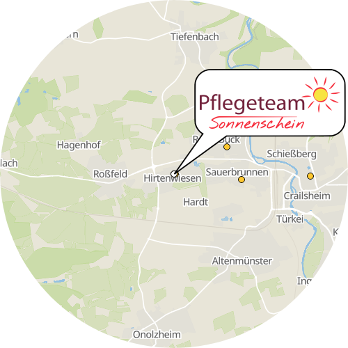 Kartenausschnitt für die Firma Pflegeteam Sonnenschein