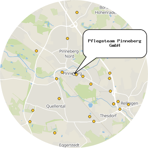 Kartenausschnitt für die Firma Pflegeteam Pinneberg GmbH