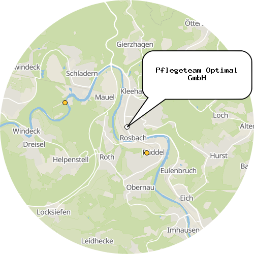 Kartenausschnitt für die Firma Pflegeteam Optimal GmbH