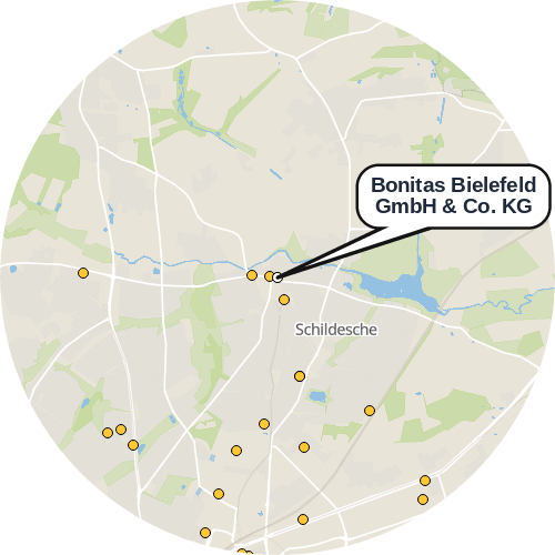 Kartenausschnitt für die Firma Bonitas Bielefeld GmbH & Co. KG