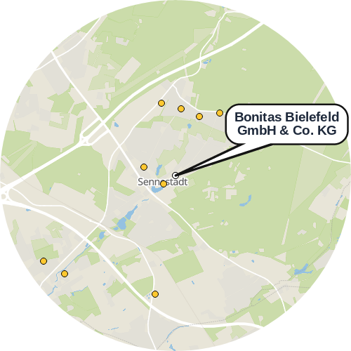 Kartenausschnitt für die Firma Bonitas Bielefeld GmbH & Co. KG