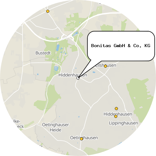 Kartenausschnitt für die Firma Bonitas GmbH & Co. KG