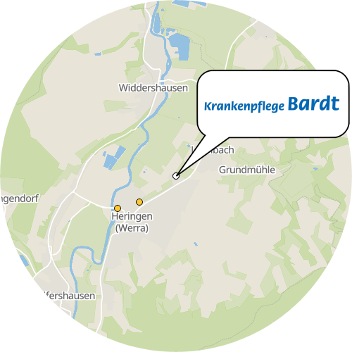 Kartenausschnitt für die Firma Pflegeheim Bardt Heringen