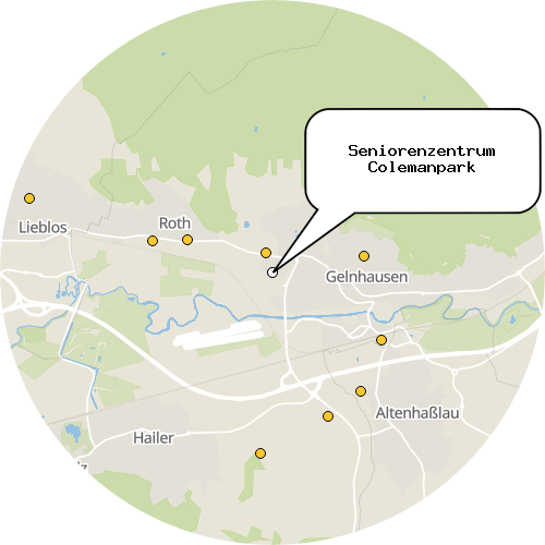 Kartenausschnitt für die Firma Seniorenzentrum Colemanpark