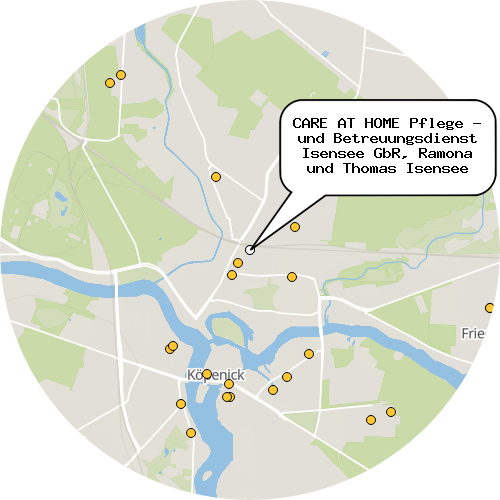Kartenausschnitt für die Firma CARE AT HOME Pflege - und Betreuungsdienst Isensee GbR, Ramona und Thomas Isensee