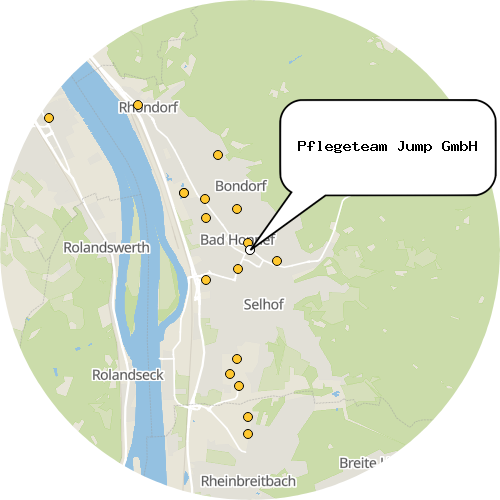 Kartenausschnitt für die Firma Pflegeteam Jump GmbH