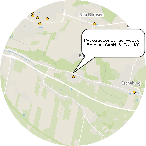Kartenausschnitt für die Firma Pflegedienst Schwester Sercan GmbH & Co. KG