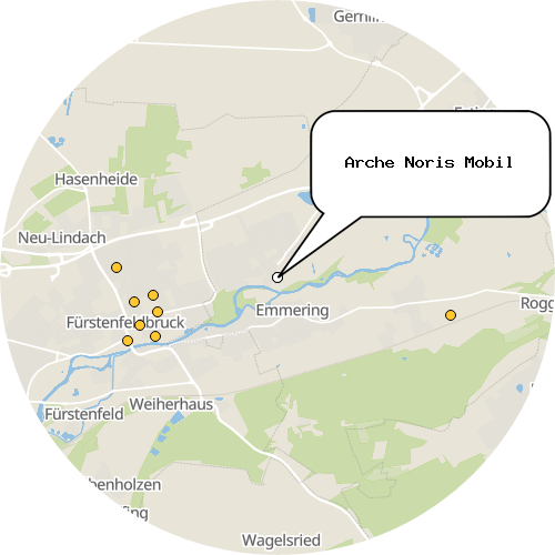 Kartenausschnitt für die Firma Arche Noris Mobil