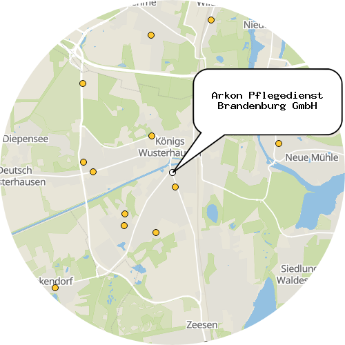 Kartenausschnitt für die Firma Arkon Pflegedienst Brandenburg GmbH