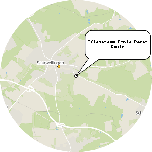 Kartenausschnitt für die Firma Pflegeteam Donie Peter Donie