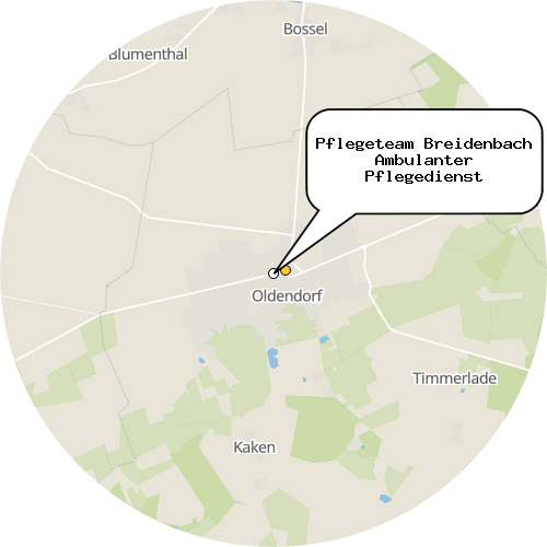 Kartenausschnitt für die Firma Pflegeteam Breidenbach Ambulanter Pflegedienst