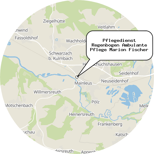 Kartenausschnitt für die Firma Pflegedienst Regenbogen Ambulante Pflege Marion Fischer