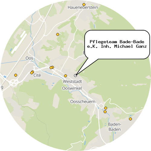 Kartenausschnitt für die Firma Pflegeteam Bade-Bade e.K. Inh. Michael Ganz