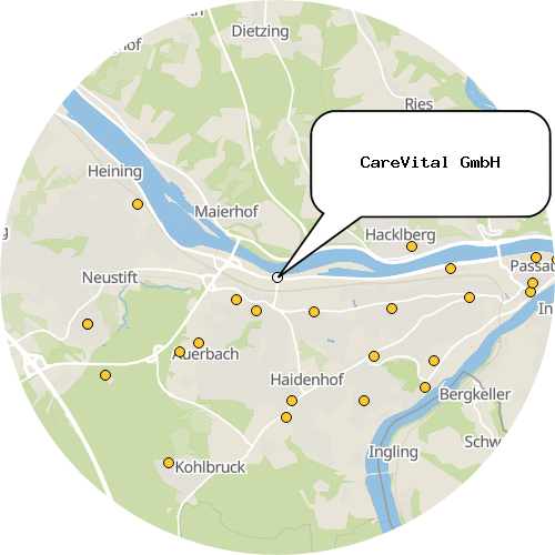 Kartenausschnitt für die Firma CareVital GmbH