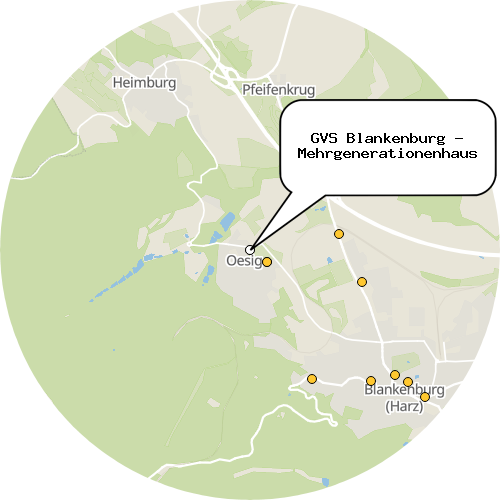 Kartenausschnitt für die Firma GVS Blankenburg - Mehrgenerationenhaus