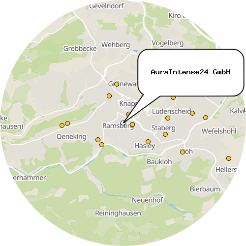 Kartenausschnitt für die Firma AuraIntense24 GmbH