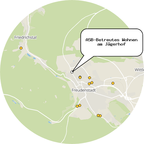 Kartenausschnitt für die Firma ASB-Betreutes Wohnen am Jägerhof