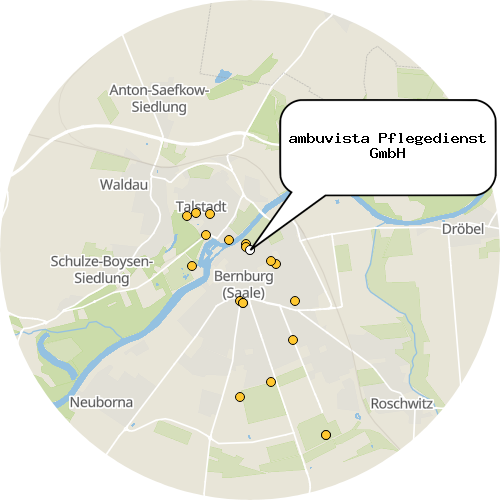 Kartenausschnitt für die Firma ambuvista Pflegedienst GmbH