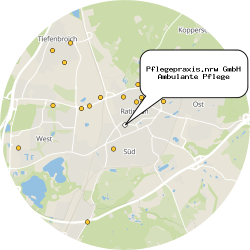 Kartenausschnitt für die Firma Pflegepraxis.nrw GmbH Ambulante Pflege