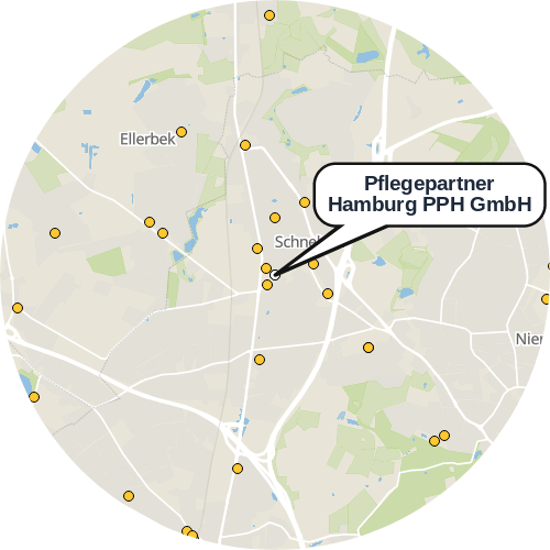 Kartenausschnitt für die Firma Pflegepartner Hamburg PPH GmbH