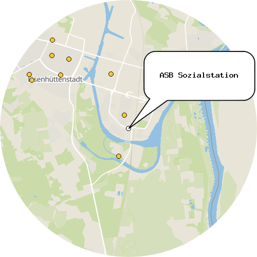 Kartenausschnitt für die Firma ASB Sozialstation