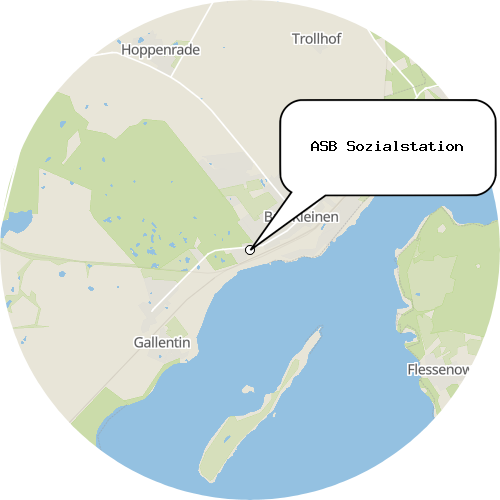 Kartenausschnitt für die Firma ASB Sozialstation