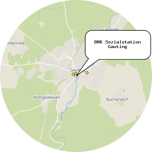 Kartenausschnitt für die Firma BRK Sozialstation Gauting