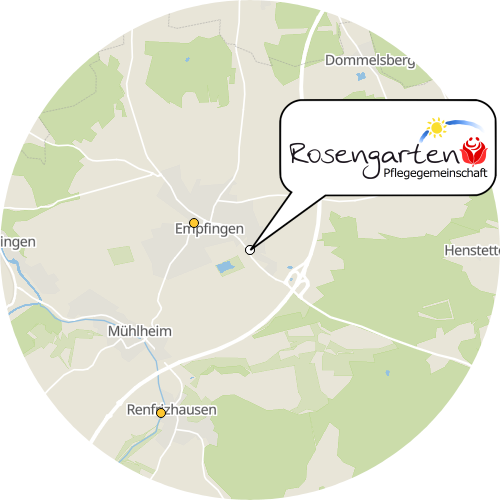 Kartenausschnitt für die Firma Pflegegemeinschaft Rosengarten GmbH  Ambulanter Pflegedienst