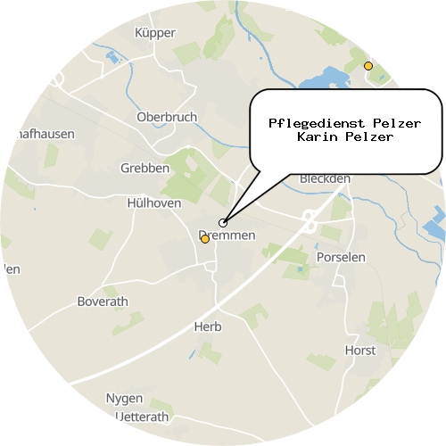 Kartenausschnitt für die Firma Pflegedienst Pelzer Karin Pelzer