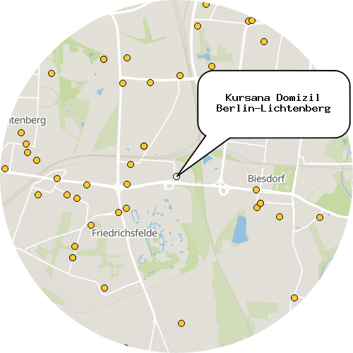 Kartenausschnitt für die Firma Kursana Domizil Berlin-Lichtenberg