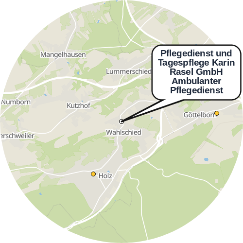 Kartenausschnitt für die Firma Pflegedienst und Tagespflege Karin Rasel GmbH Ambulanter Pflegedienst