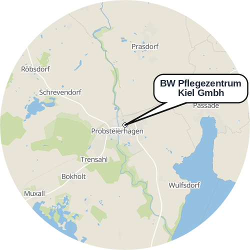 Kartenausschnitt für die Firma BW Pflegezentrum Kiel Gmbh