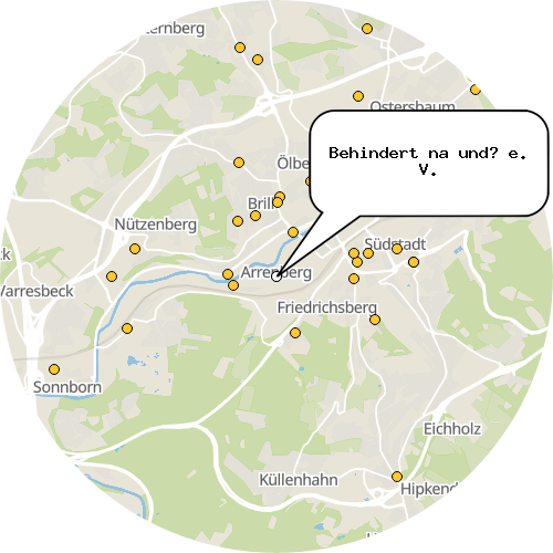 Kartenausschnitt für die Firma Behindert na und? e. V.
