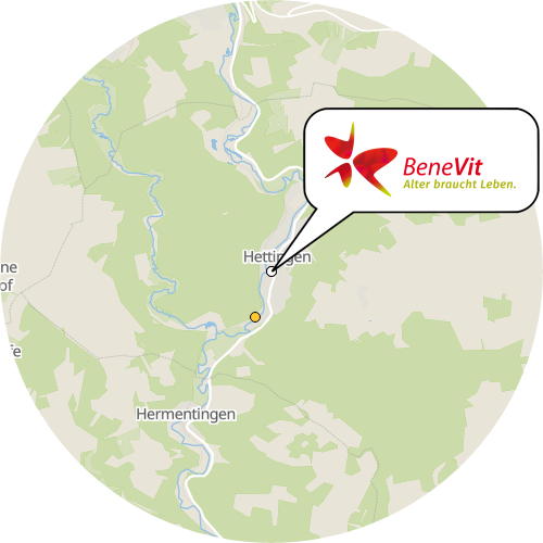 Kartenausschnitt für die Firma BeneVit Pflege in Baden-Württemberg GmbH  BeneVit mobil Hettingen
