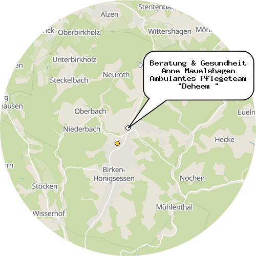 Kartenausschnitt für die Firma Beratung & Gesundheit Anne Mauelshagen Ambulantes Pflegeteam "Deheem "