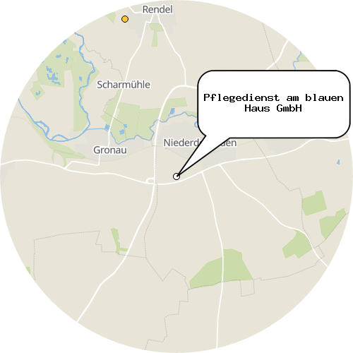 Kartenausschnitt für die Firma Pflegedienst am blauen Haus GmbH